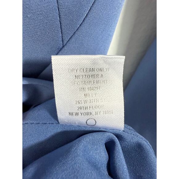 Milly Nicole Dress Blue Italian Crepe Bell Sleeve Shift V-Neck Sz 4 - Picture 12 of 12